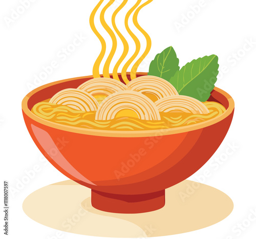 illustration of a bowl of fresh noodles