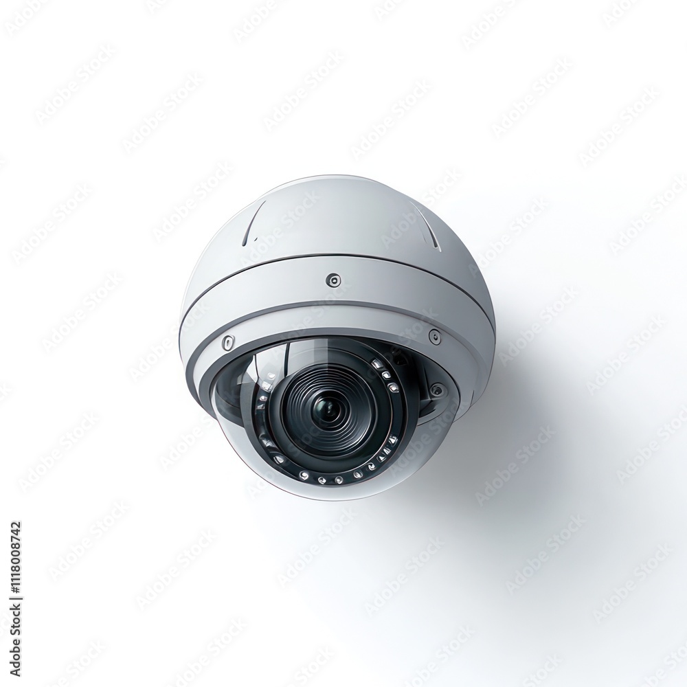 Security camera mounted on a wall for surveillance Security camera mounted on a wall for surveillance