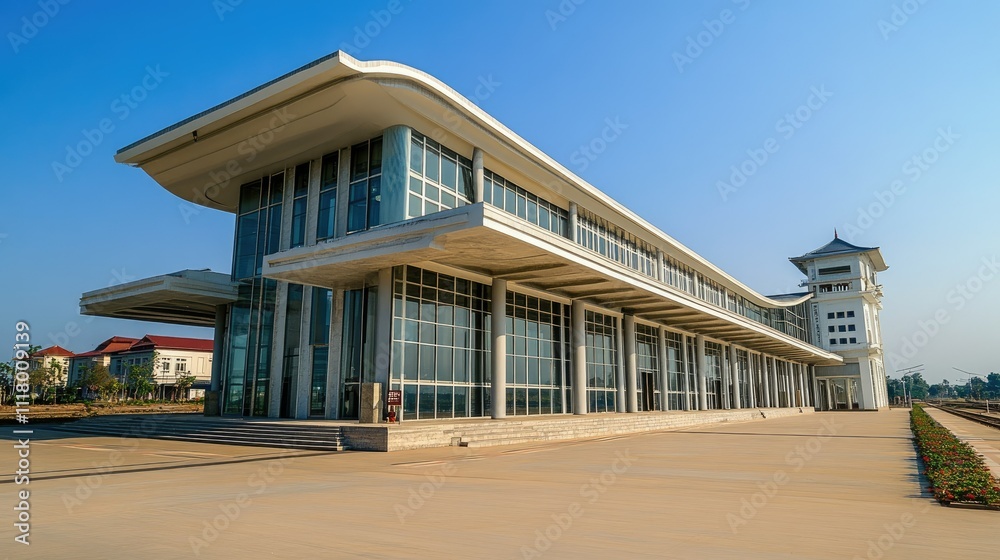 Modern Railway Station in Vientiane, Laos