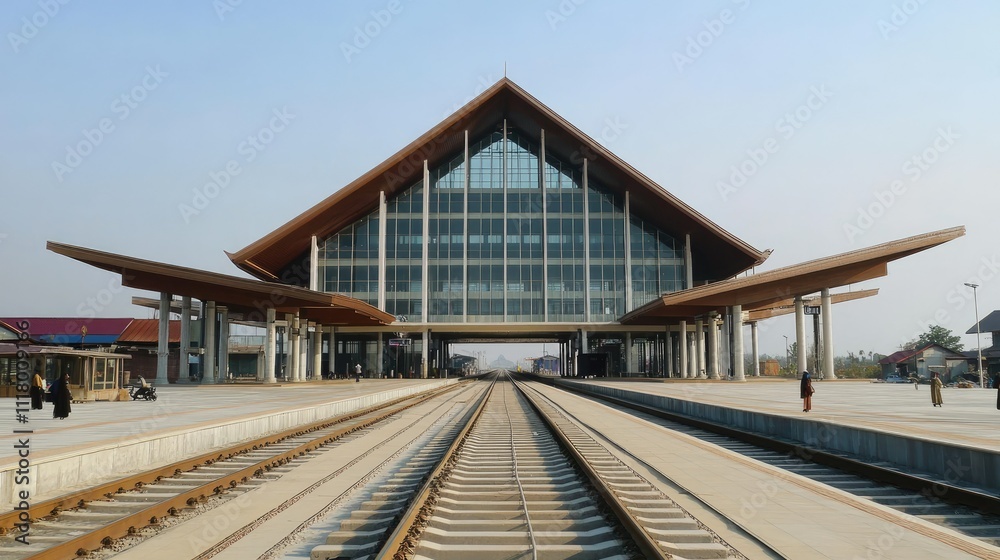 Modern Railway Station in Laos Near China Modern Railway Station in Laos Near China