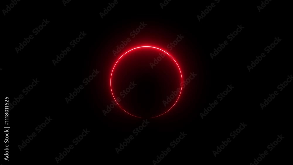 Abstract neon light circle loading frame animation. saber frame neon line circle loop 4k animation video