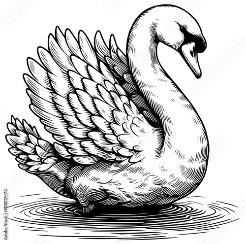 swan on the water