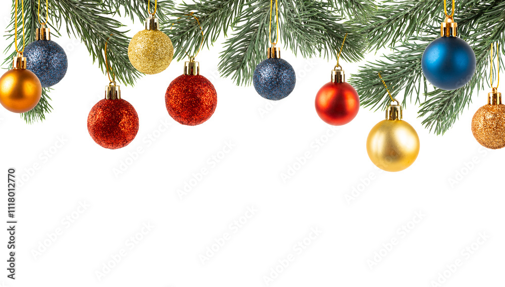 Christmas tree ball isolated on white background. Christmas toy and decor. Decorative Christmas balls. New Year celebration. Holiday concept.