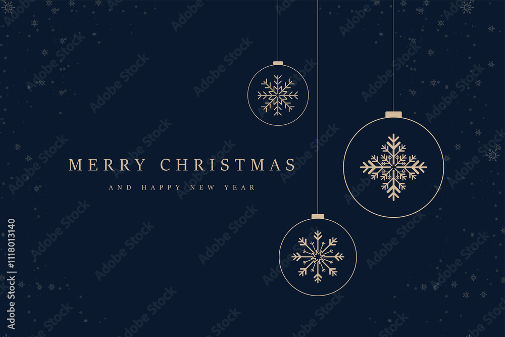 A golden greeting card with Merry Christmas and Happy New Year. A premium Merry christmas concepts for banner A golden greeting card with Merry Christmas and Happy New Year. A premium Merry christmas concepts for banner
