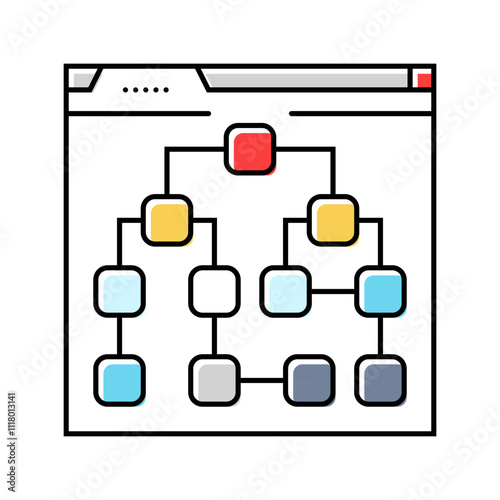 sitemap seo color icon vector. sitemap seo sign. isolated symbol illustration