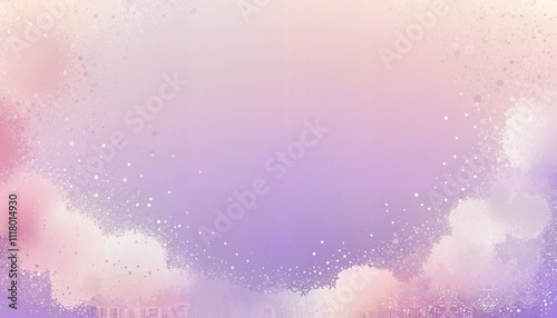 Soft pastel watercolor background with dreamy clouds and sparkles