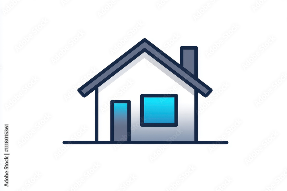 A modern and sleek house icon with a minimalist design and clear lines. isolated on white background. A modern and sleek house icon with a minimalist design and clear lines. isolated on white background.