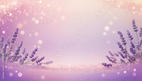  Lavender floral background with soft pastel bokeh effect