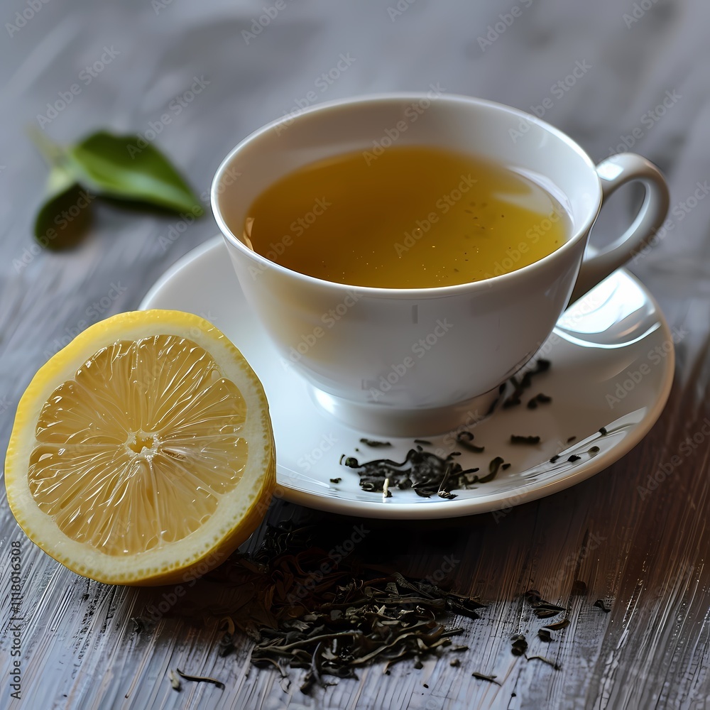 Cup of Green Tea with Fresh Lemon Cup of Green Tea with Fresh Lemon