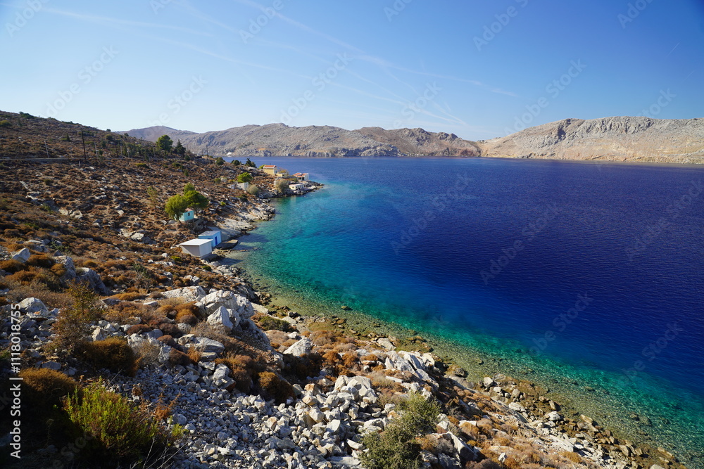 turquoise clear water on Symi island , paradisiac destination turquoise clear water on Symi island , paradisiac destination