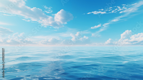 Wallpaper Mural sea landscape. sky over calm sea. Blue sea and sunny sky on horizon over calm water Torontodigital.ca