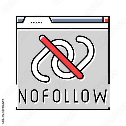 nofollow seo color icon vector. nofollow seo sign. isolated symbol illustration photo