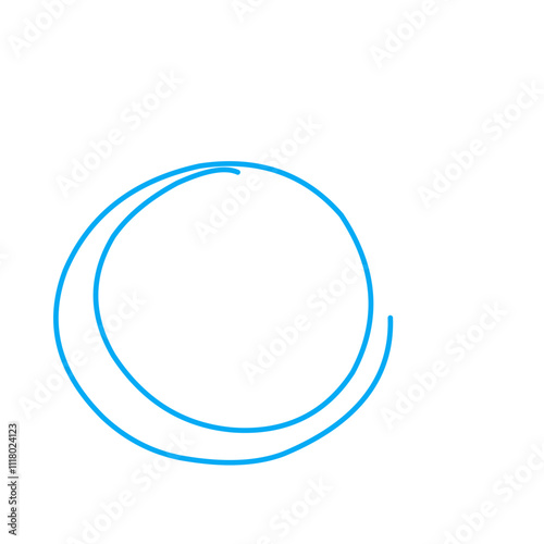 Hand Drawn Blue Circle 