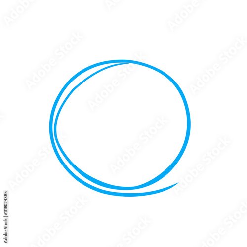 Hand Drawn Blue Circle 