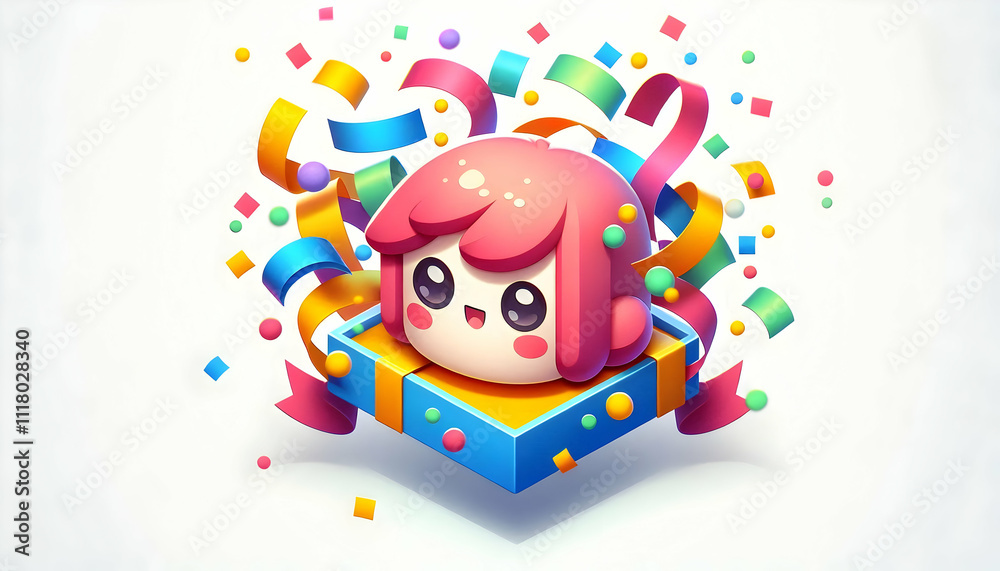 Obraz premium 3D Confetti pop with colorful ribbons isolated on white background. concept as A dynamic vector of confetti popping alongside colorful ribbons representing festivity and celebration in lively gatherin