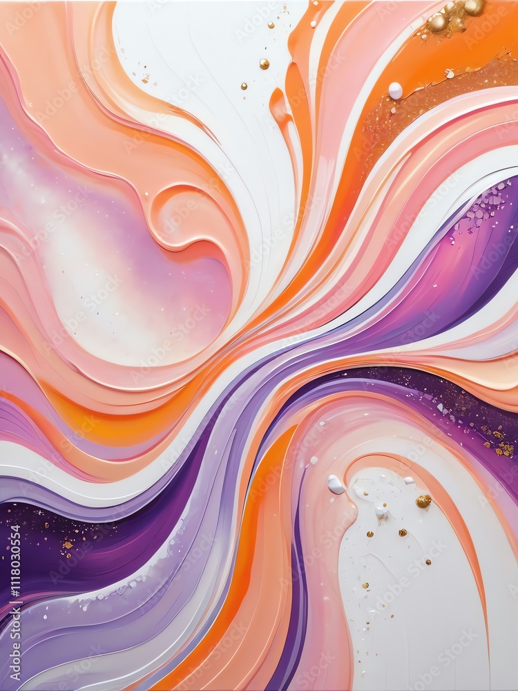 Abstract Swirls of Peach, Purple, and Gold Abstract Swirls of Peach, Purple, and Gold