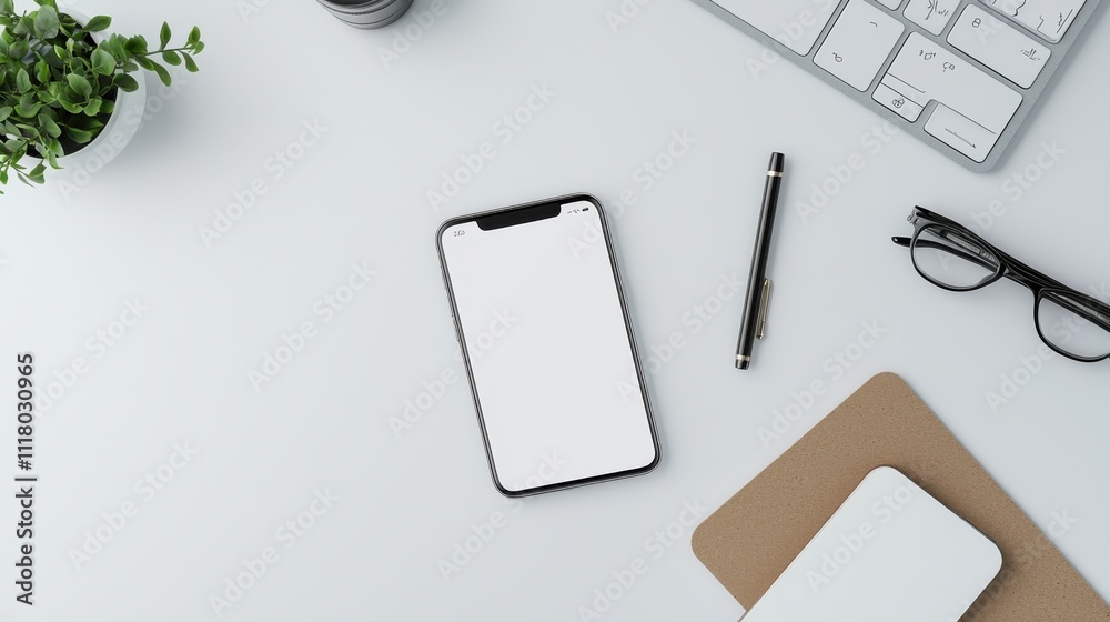 Flat lay of UX tools including wireframe templates, Flat lay of UX tools including wireframe templates,