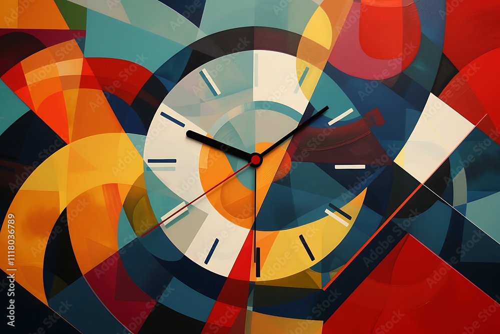 Fototapeta premium abstract colorful wall clock