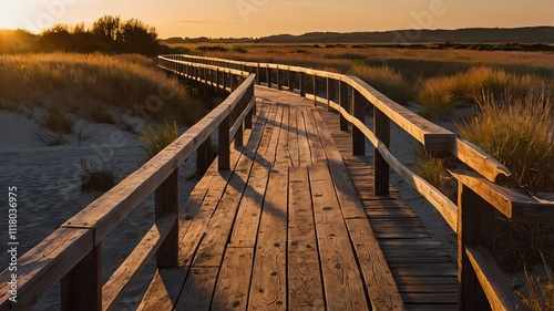 A grassy area at sunset