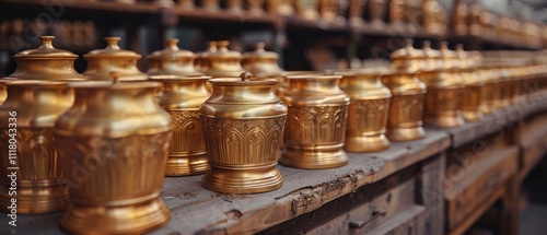 Handcrafted Copper Bowls Artisan Metalwork Workshop Table