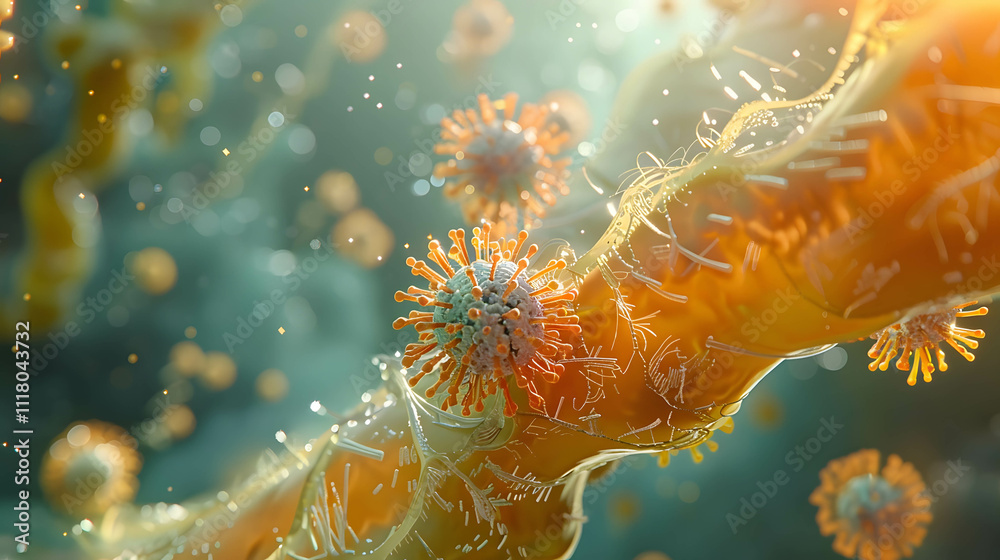 Fototapeta premium Nanotechnology in Cellular Interaction