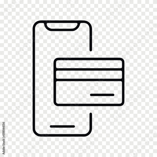 mobile payment line icon