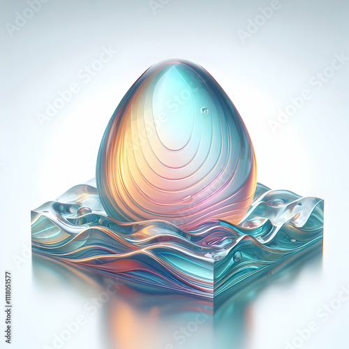 3D Glossy light reflection on water surface symbolizing clarity and epiphany with copy space concept as A glossy background featuring light reflections on a water surface symbolizing clarity and epiph photo