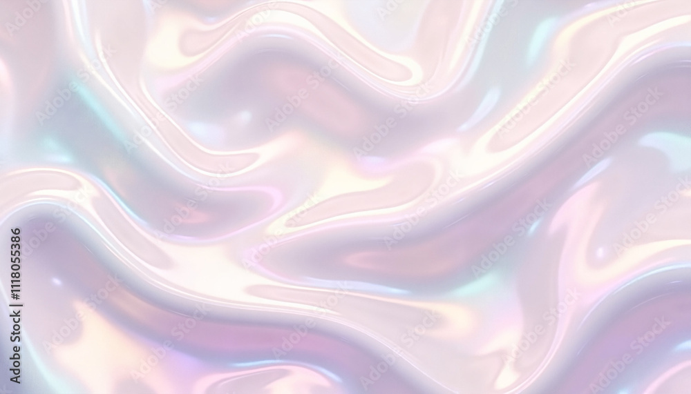 Obraz premium Smooth pearl texture featuring glossy and iridescent surface with soft pastel reflections