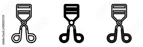 Eyelash Curler icon is a handheld tool that curls eyelashes, enhancing eye appearance by making lashes appear longer and fuller.