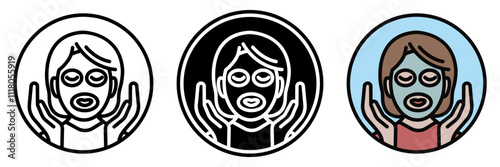 Facial Mask icon is a skincare product applied to the face, designed to hydrate, detoxify, or brighten skin with deep-nourishing effects.