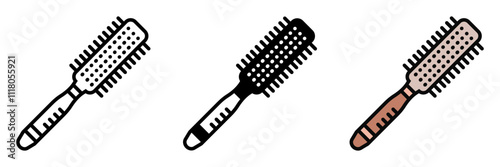 Hairbrush icon is a tool with bristles or teeth, used for detangling, styling, and smoothing hair for a neat, polished look.