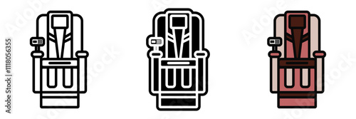 Massage Chair icon is a chair equipped with massage features, providing relaxation and relieving muscle tension through automated movements.