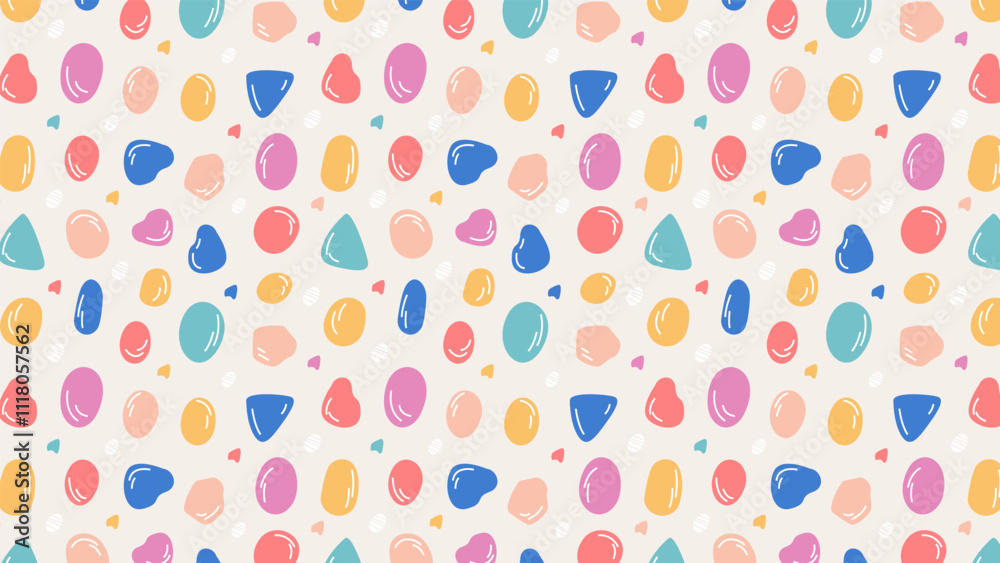 Hand drawn flat abstract shapes pattern design Hand drawn flat abstract shapes pattern design