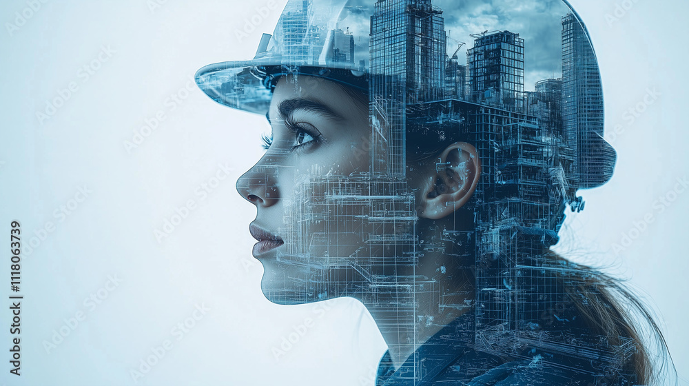 Visionary Engineer: Double Exposure Portrait 