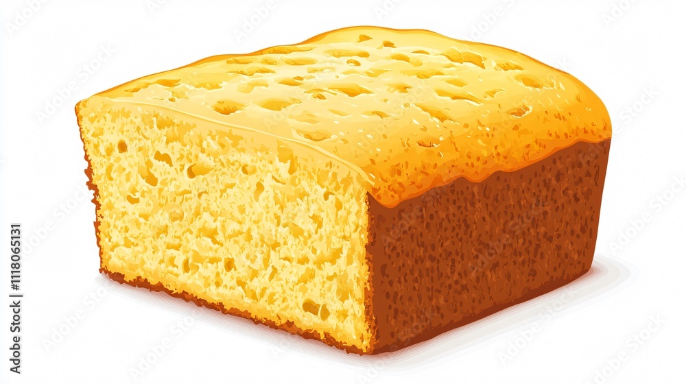 Delicious Cornbread Vector Isolated Illustration