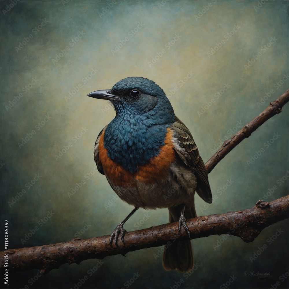 Fototapeta premium An oil painting of a bird