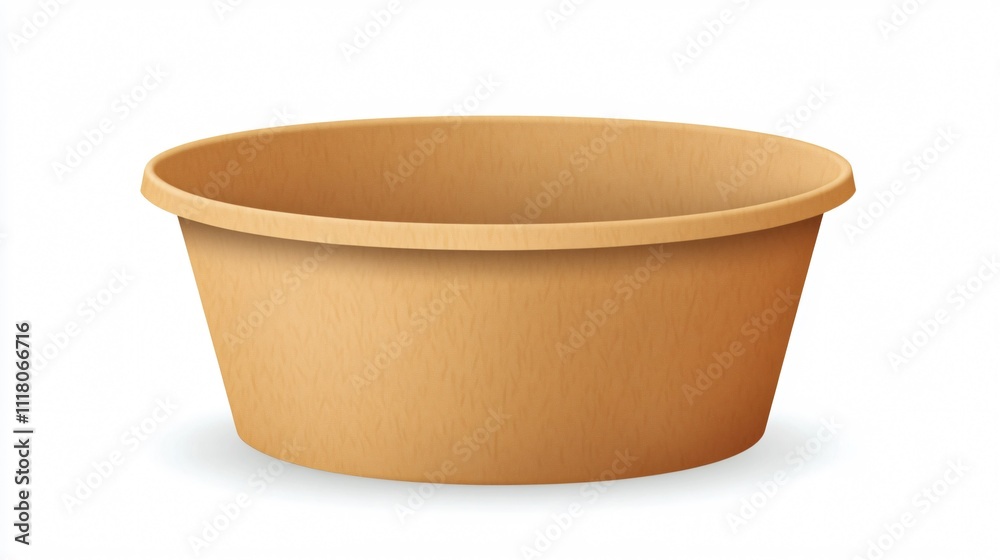 Professional Brown Disposable Paper Bowl Vector Isolated Illustration Professional Brown Disposable Paper Bowl Vector Isolated Illustration