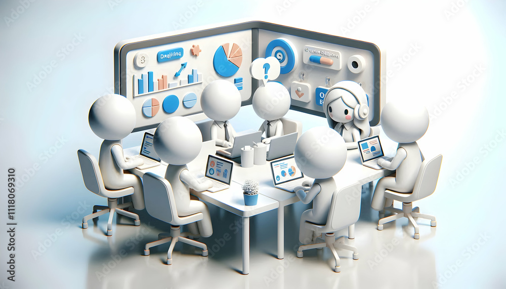 3D Marketing team collaborating on digital campaigns in a glossy office copy space on left concept as A marketing team collaborating on digital campaigns in a glossy office highlighting creative digit 3D Marketing team collaborating on digital campaigns in a glossy office copy space on left concept as A marketing team collaborating on digital campaigns in a glossy office highlighting creative digit