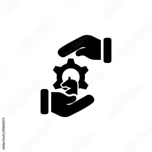 hand and strategy icon. Problem Solving and Solution icon vector