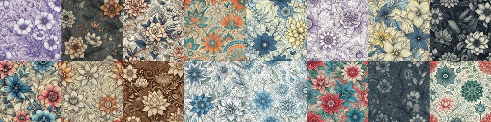 Flowers in line drawing style art. AI generated illustration Flowers in line drawing style art. AI generated illustration