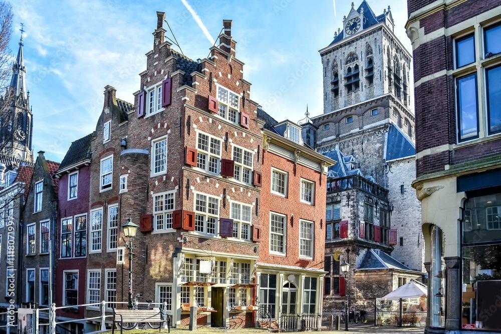 Obraz premium Delft, South Holland, Netherlands, Holland, Europe Visit the charming city of Delft and its architectural masterpieces 