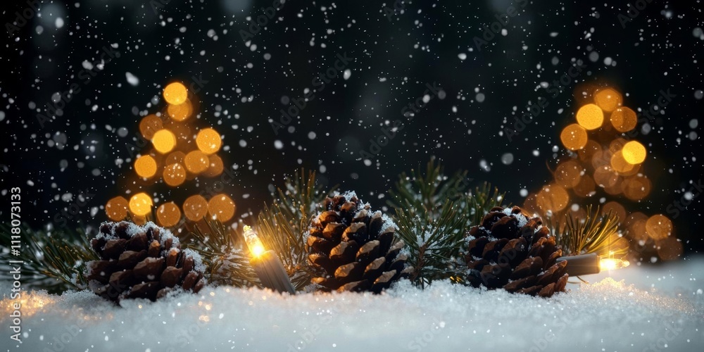 Christmas Tree Branches in Snow Christmas Tree Branches in Snow