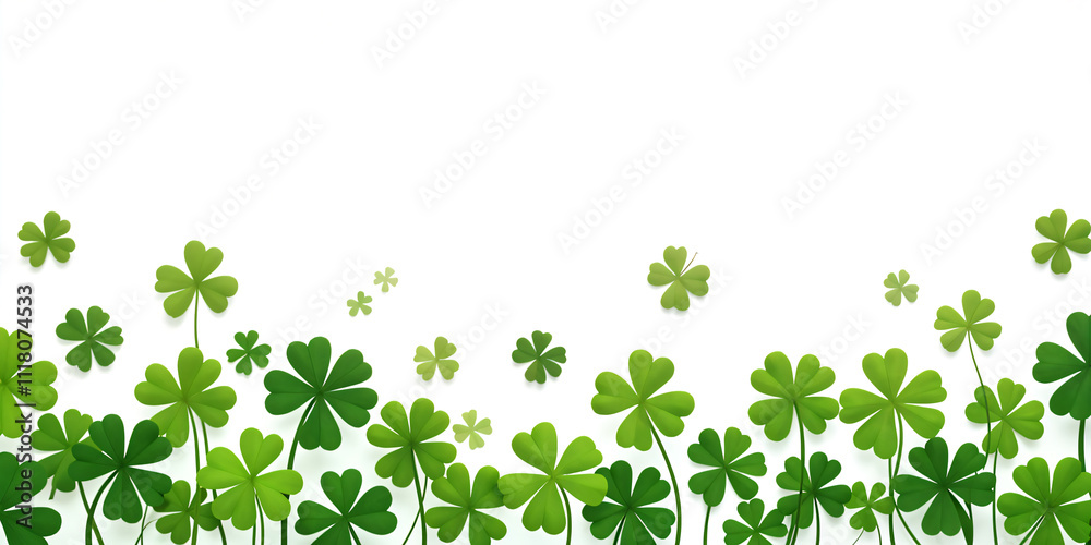 Green four-leaf clover, blessing of lucky clover Green four-leaf clover, blessing of lucky clover