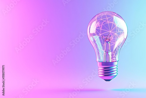 Radiant Light of Innovation. Illuminated light bulb with a modern, colorful design.