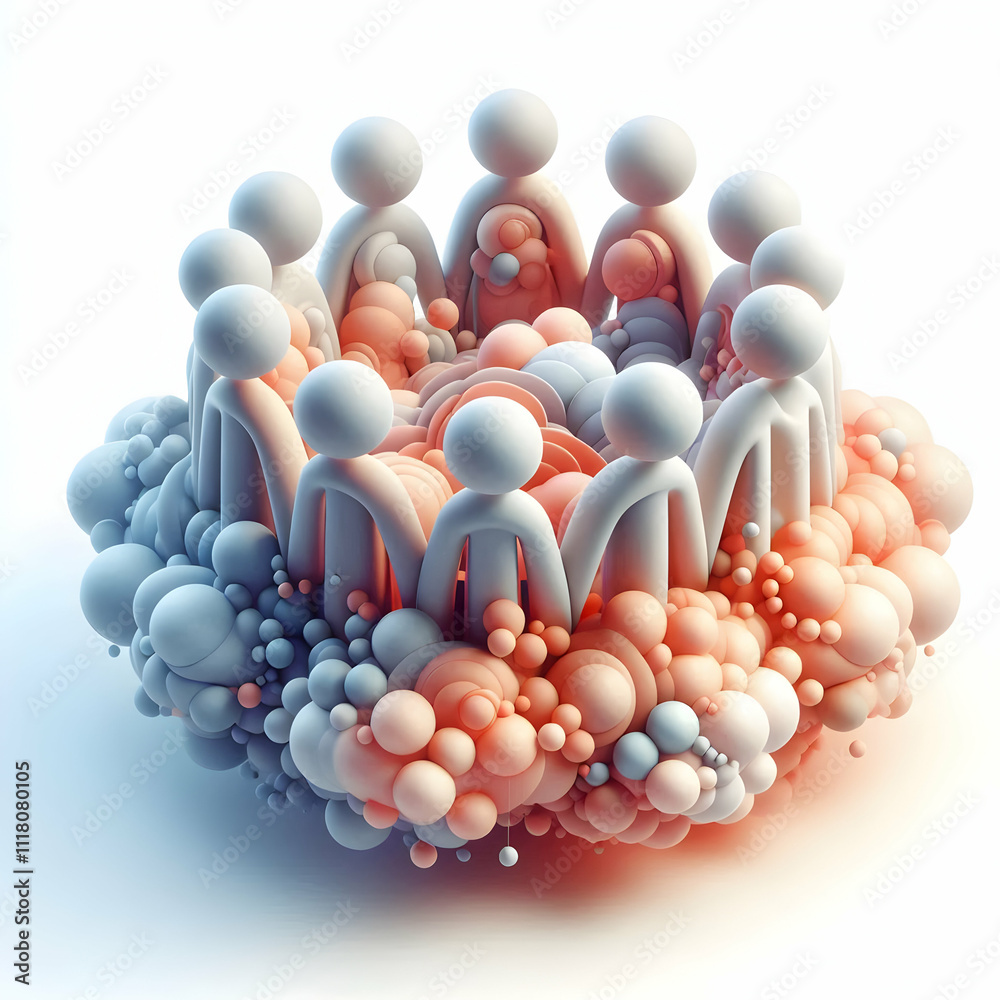 3D Soft Abstract Team Unity concept as Soft abstract digital art portraying team unity with flowing lines and soft hues symbolizing harmony and collaboration with ample copy space. as 3D Icon isolated 3D Soft Abstract Team Unity concept as Soft abstract digital art portraying team unity with flowing lines and soft hues symbolizing harmony and collaboration with ample copy space. as 3D Icon isolated