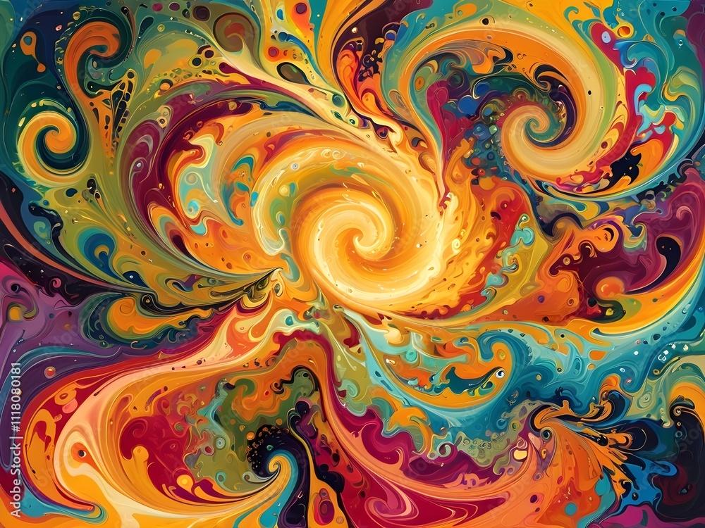 vibrant and dynamic abstract painting showcasing swirling colors in a fluid motion, evoking energy and creativity. Psychedelic art style. vibrant and dynamic abstract painting showcasing swirling colors in a fluid motion, evoking energy and creativity. Psychedelic art style.