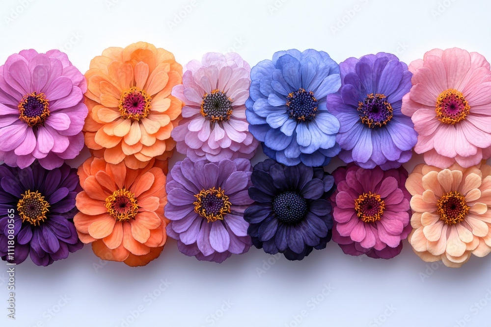 A vibrant arrangement of colorful flowers in various shades and sizes. A vibrant arrangement of colorful flowers in various shades and sizes.