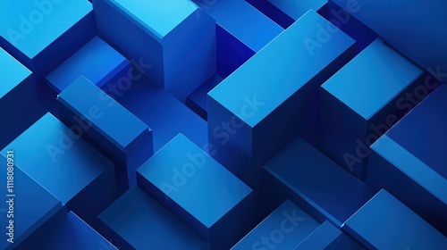 Abstract Blue Cubes