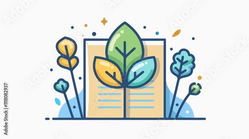 Icon of a document with a leaf