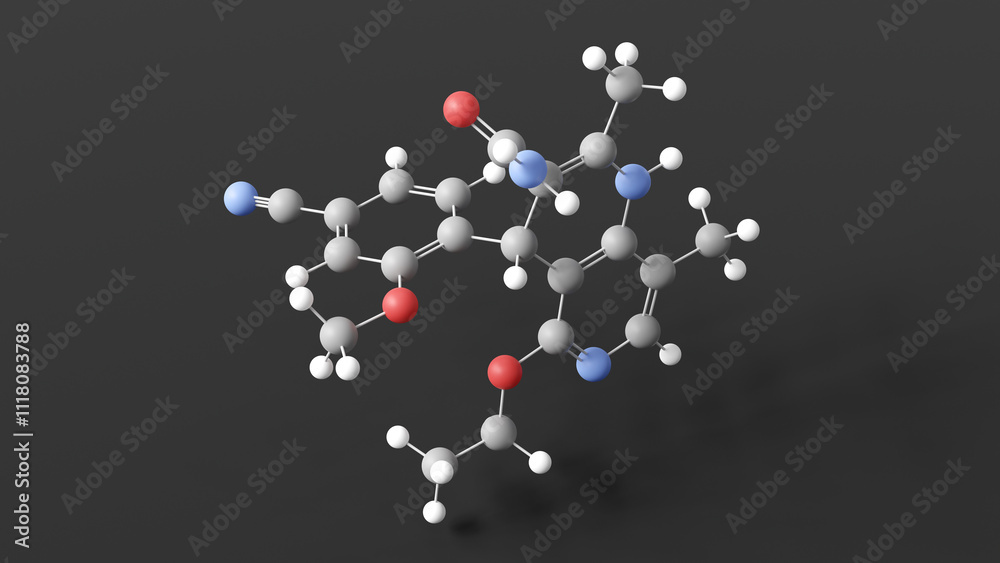 finerenone molecule 3d, molecular structure, ball and stick model, structural chemical formula antihypertensive finerenone molecule 3d, molecular structure, ball and stick model, structural chemical formula antihypertensive